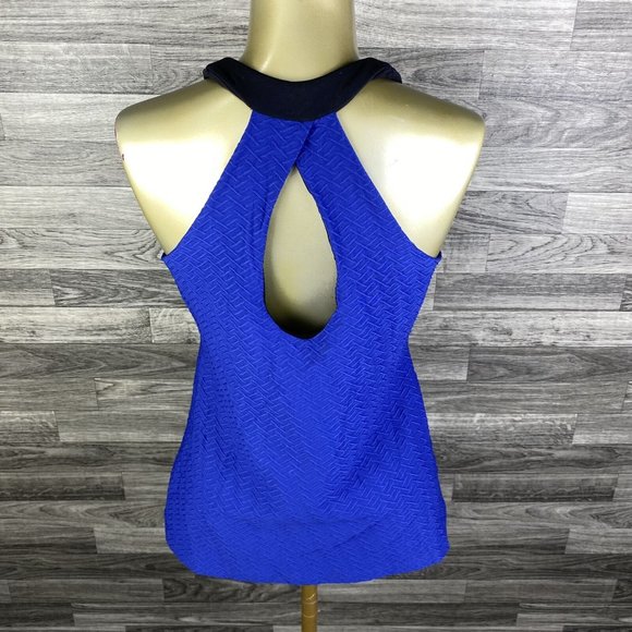 LUCY Halter Neck Keyhole Back Blue Activewear Tank Top Women's Size Small - Picture 8 of 10